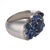 Mid 20th Century Retro Gia 5.00 Carat Sapphire Diamond Platinum Cocktail Ring, Size 6 For Sale - Image 4 of 6