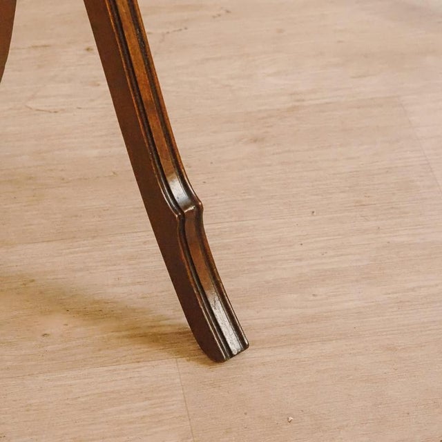 Wood Antique Mahogany Side Table with X-Frame, 1900s For Sale - Image 7 of 11