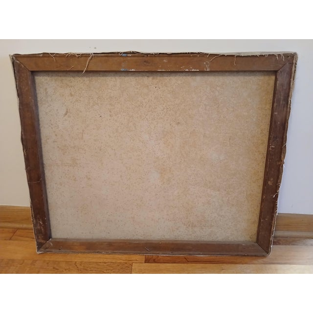 The piece is dominated by rich autumn reds, burnt oranges, deep greens, and cool blues, applied in thick, textured oil...