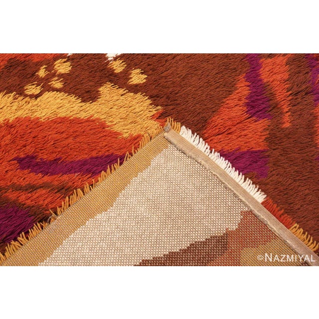 Nazmiyal Collection Vintage Swedish Scandinavian Shag Rya Rug For Sale In New York - Image 6 of 6