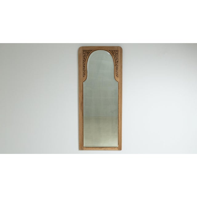 Early 20th Century Circa 1910 French Art Nouveau Natural Wood Wall Mirror For Sale - Image 5 of 8