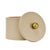 New item. Not vintage. Lovely, round ivory faux leather container with lid and brass ball handle. A great bathroom,...