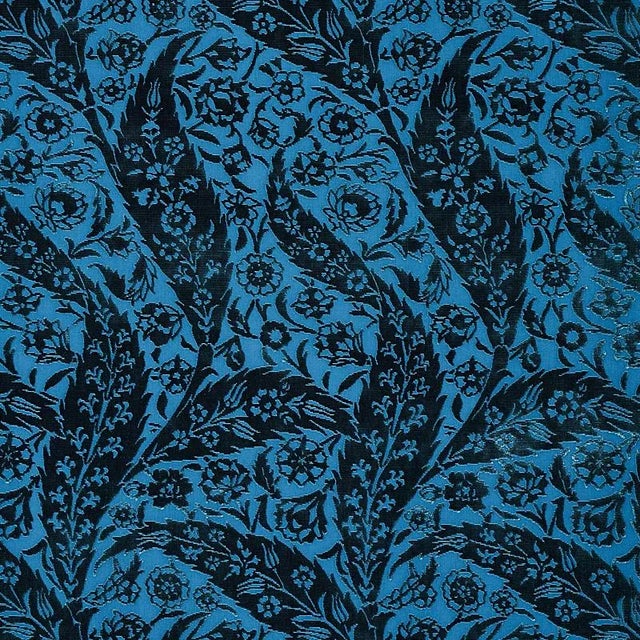 Not Yet Made - Made To Order Sample - Schumacher Saz Paisley Velvet Fabric in Blue For Sale - Image 5 of 5