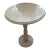 Handcrafted Beige Marble Pedestal Side Table | Round Stone Accent Table For Sale