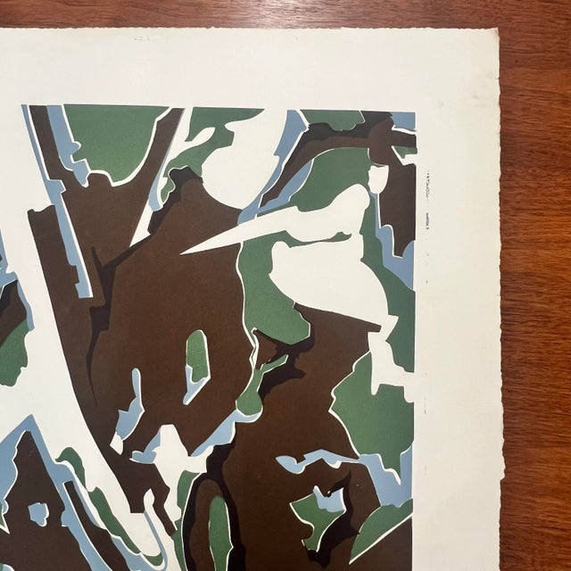 Abstract Carol Morgan Artists Proof 5/5 Original Print Blue Black Green For Sale - Image 3 of 12