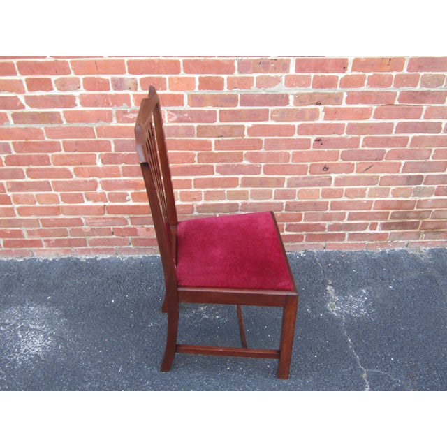 Set 4 Antique English Mahogany Georgian Dining Chairs 1860s For Sale - Image 4 of 11