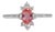 Aaa Padparadscha Sapphire Ring With Natural Diamonds: Solid 14k Gold, Oval 6x4mm, Size 6.75 For Sale