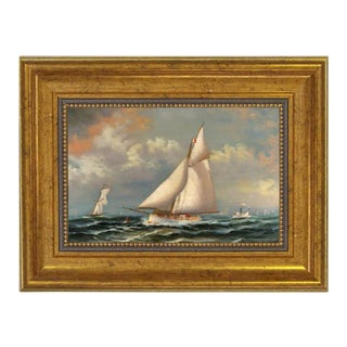 "Puritan Leading Genesta" Contemporary Nautical Reproduction Canvas Print, Framed For Sale