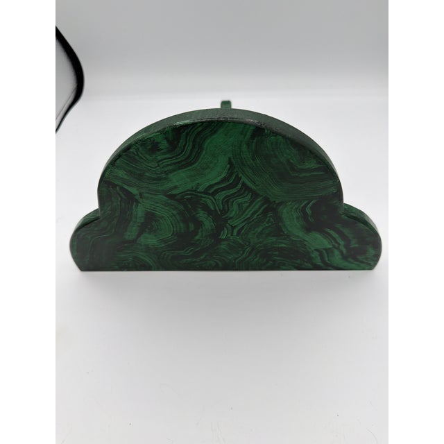 2000 - 2009 A Treffoil Shaped Wall Bracket or Shelf Handpainted in a Faux Malachite Finish For Sale - Image 5 of 6