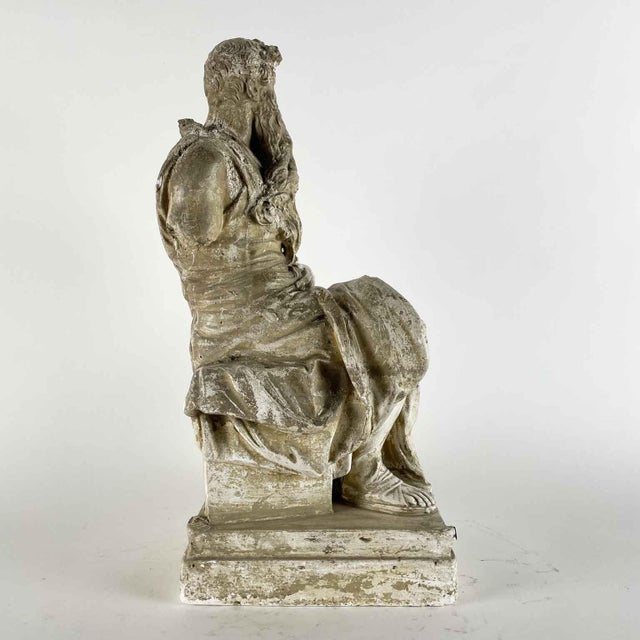 Italian Artist after Michelangelo, Moses, Early 1900s, Plaster For Sale - Image 4 of 9