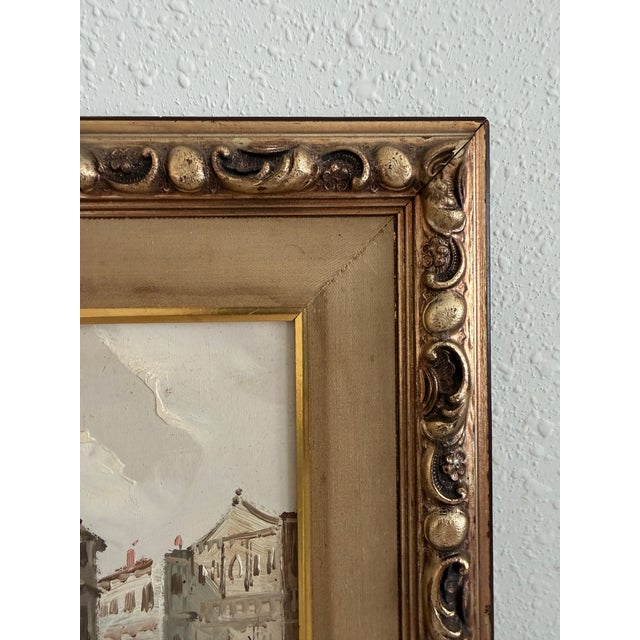 Original vintage oil painting on canvas by Italian artist Antonio De Vity (1901–1993) depicting a romantic Venetian canal...