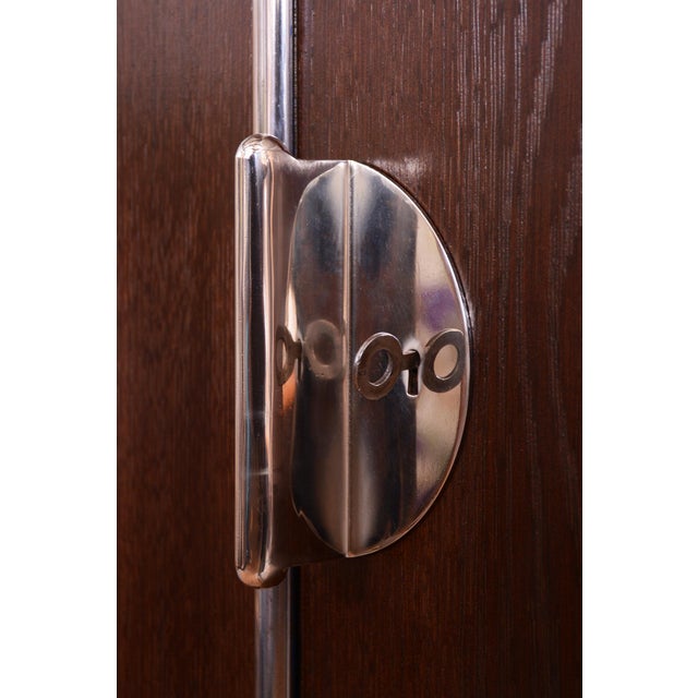 Wood Bauhaus Wardrobe in Chrome, Steel, and Oak from Vichr a Spol, Czech, 1930s For Sale - Image 7 of 18
