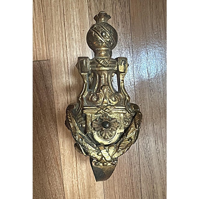 Late 18th Century Louis XVI Style Pair of French Bronze Curtain Holdbacks, Gilded and Chiseled For Sale - Image 6 of 12