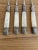 This set includes four Vintage Nut Picks with mother of pearl handles and silverplate ferrules. The ferrules are intricate...