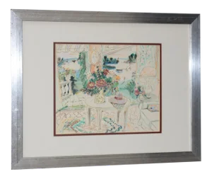 Jane Simpkins Rush "Interior Still Life" Pen, Ink & Watercolor