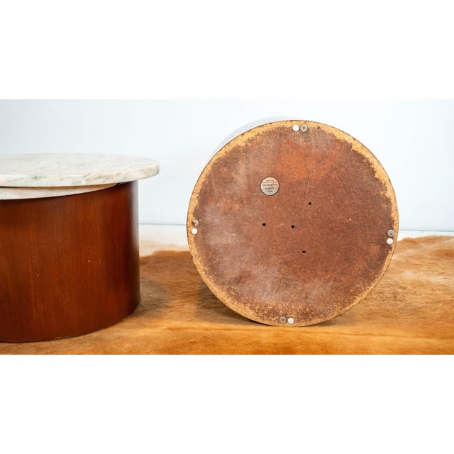 1980s Architectural Supplements for Habitat Carrara Marble Drums - A Pair For Sale - Image 17 of 18