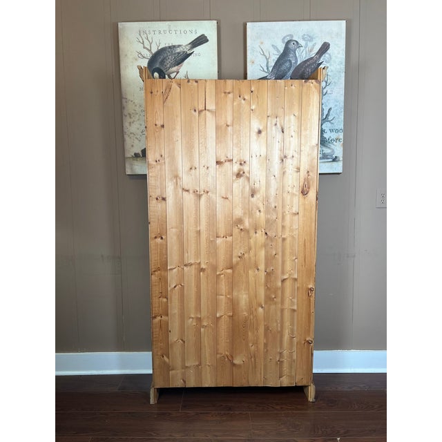 Antique English Country Pine Bookcase Bookshelf Tall Narrow Open Shelf C1900 For Sale - Image 17 of 18