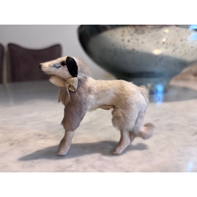 Animal Skin 1900s Borzoi Bru Kestner Jumeau Bleuette Fashion Doll Germany Label 4” Fur Salon Dog For Sale - Image 7 of 8