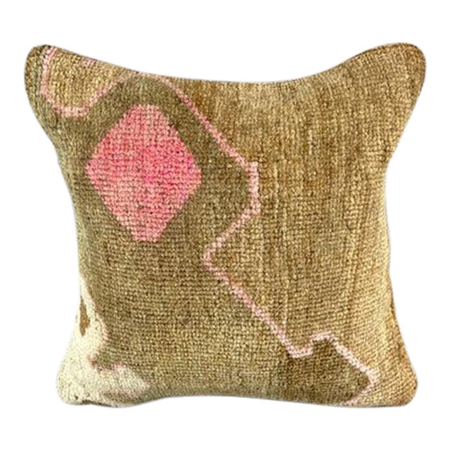 20 x 20 Rug Pillow Bosporus Azure Turkish Pillow Cushion Cover For Sale