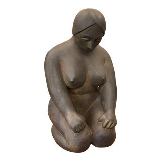 1990s Terra Cotta Sculpture of a Woman For Sale