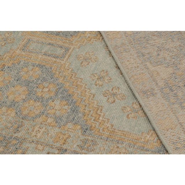 Gold Rug & Kilim’s Persian Afshar-Inspired Distressed Rug, Geometric Patterns in Blue For Sale - Image 8 of 10