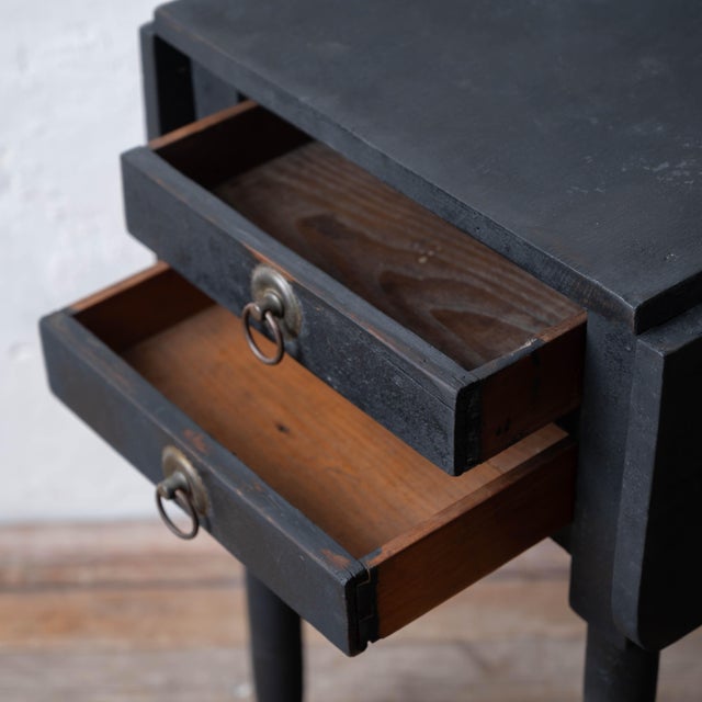 New England Pine Drop-Leaf Work Table in Black, c.1850 For Sale - Image 15 of 18