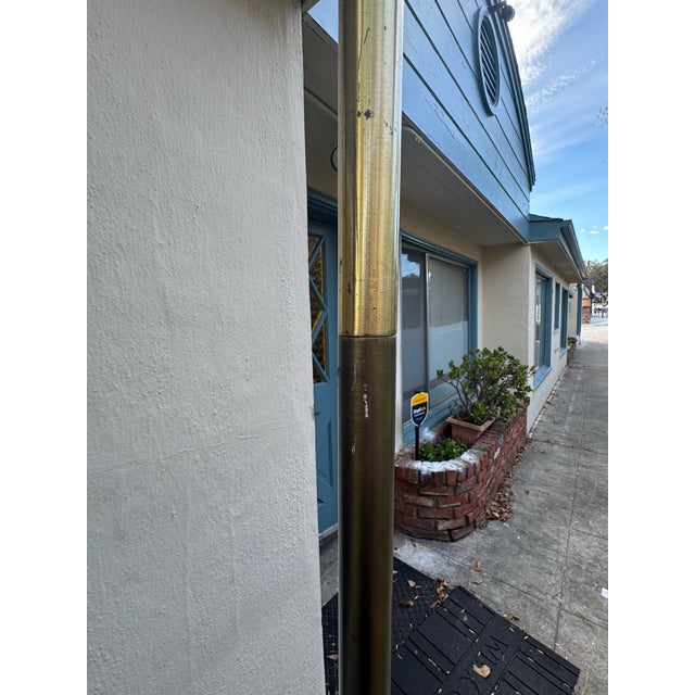 Metal Vintage Brass Commercial Valet Coat Stand With Acorn Finials & Ornate Cast Base, Hotel Lobby Style For Sale - Image 7 of 12