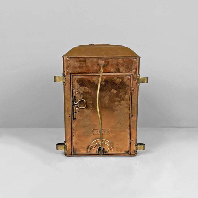 Mid-Century Modern German Naval Navigation Lantern in Copper with Fresnel Lens, 1950s For Sale - Image 4 of 15