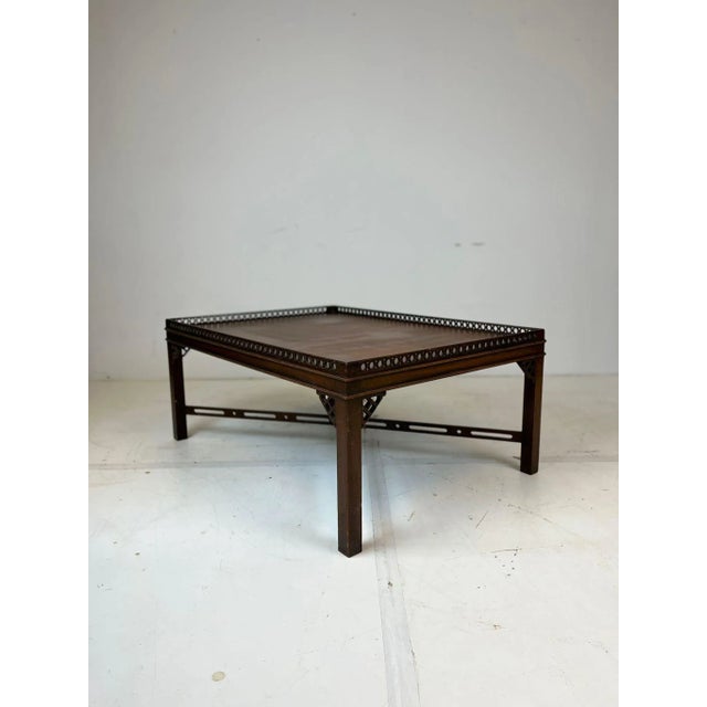 Chinese Chippendale Style Cocktail Table in Mahogany For Sale - Image 3 of 11