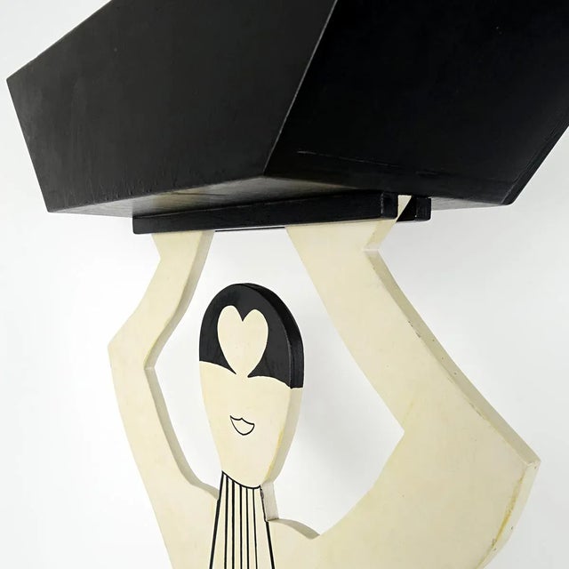 Wood Postmodern Art Deco Style Plant Stand in the Shape of an Elegant Lady For Sale - Image 7 of 10