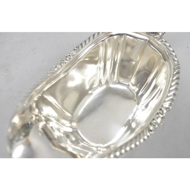 Vintage Gorham Y1130 Y1131 Victorian Silver Plated Gravy Sauce Boat & Underplate For Sale - Image 12 of 18