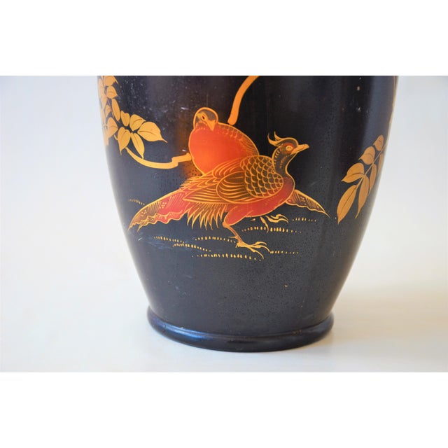 Antique Japanese Black Lacquered Vase Chairish