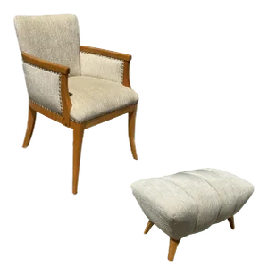 Mid Century Reading Chair & Ottoman by Heywood Wakefield
