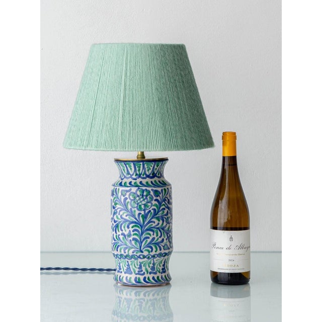 Handcrafted from a historic Granada Fajalauza ceramic jug, this unique table lamp adds soulful light to living room or...