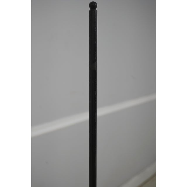 Vintage Colonial Style Iron & Hobnail Glass Tripod Floor Lamp For Sale - Image 4 of 11