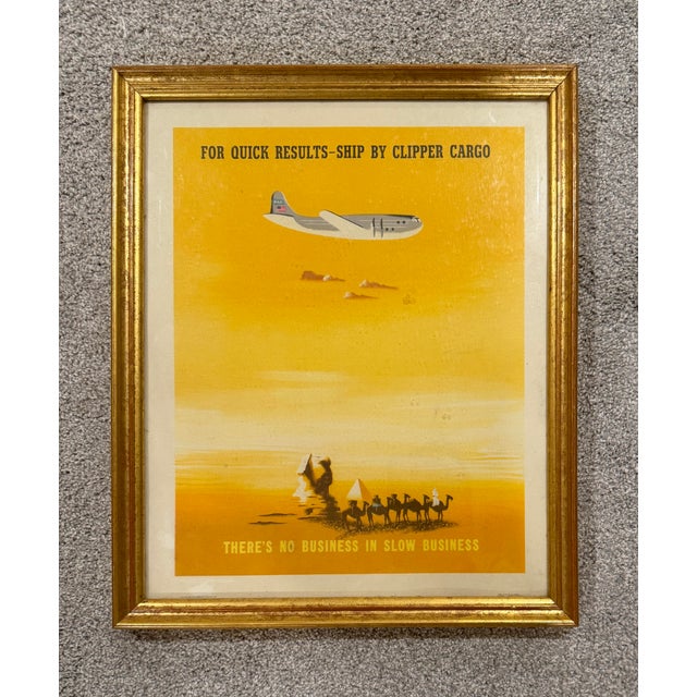 Mid-Century Modern Pan American Airways - Ship by Clipper Cargo, Vintage Advertising Poster For Sale - Image 3 of 7