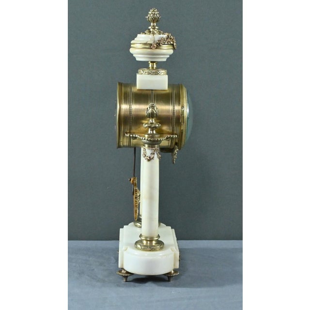 Louis XVI Style Marble and Bronze Clock from Mougin, 1889 For Sale - Image 15 of 18