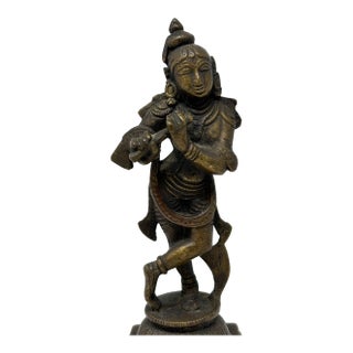 Antique Hindu Bronze of Krishna Sculpture For Sale