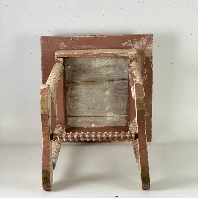 Stunning Antique Square Top Table With an Apron Drop and Spiral-Turned Legs With Yoke Shaped Base For Sale - Image 12 of 13