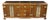 Mid-Century Fancher Chinoiserie Campaign Walnut Smoked Glass Buffet Credenza MCM For Sale