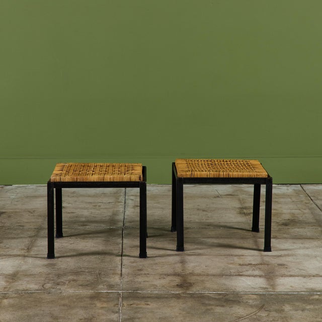 Pair of Danny Ho Fong Cane Stools For Sale - Image 9 of 12