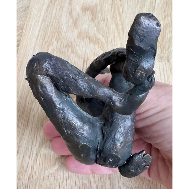Mid 20th Century Solid Cast Bronze Brutalist Seated Female Nude Sculpture - 4.5" For Sale - Image 10 of 10