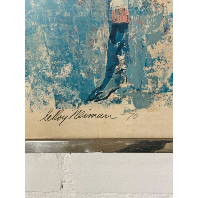 Leroy Neiman “Jockey” Signed Poster Circa 1970s For Sale - Image 4 of 6