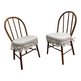 1980s Pair of Children's Gingham Chairs For Sale