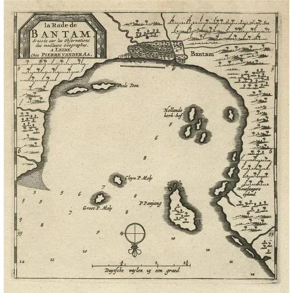 Antique Map of Banten Bay on Java Island, 1720 For Sale - Image 6 of 6