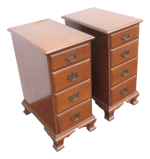 J B Van Sciver Tall and Narrow Maple Nightstands End Bedside Tables a Pair 6436