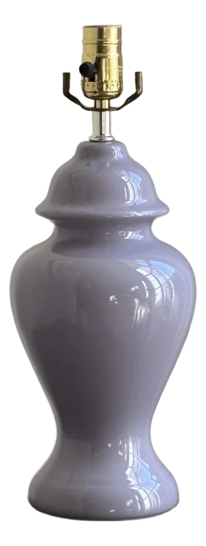1980s Lavender Ginger Jar Table Lamp