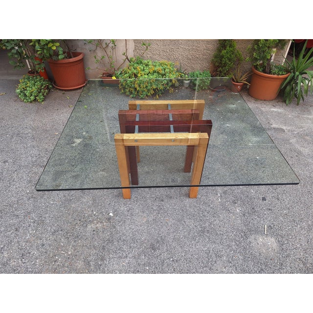 Brown Vintage Dining Table in Veneered and Lacquered Wood by Giovanni Offredi, 1990s For Sale - Image 8 of 14