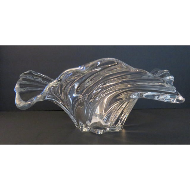 Transparent Mikasa Belle Epoque Large Heavy Crystal 12" Centerpiece Bowl VTG For Sale - Image 8 of 16