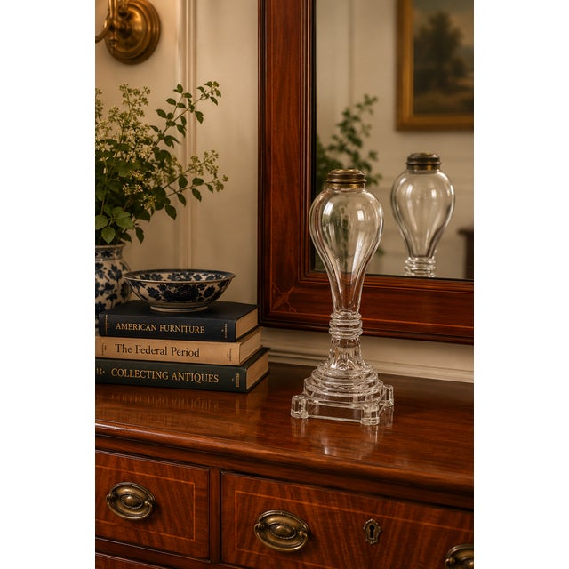 Attributed Boston & Sandwich Pressed Glass Boudoir Fluid Lamp, Circa 1850 For Sale - Image 9 of 9
